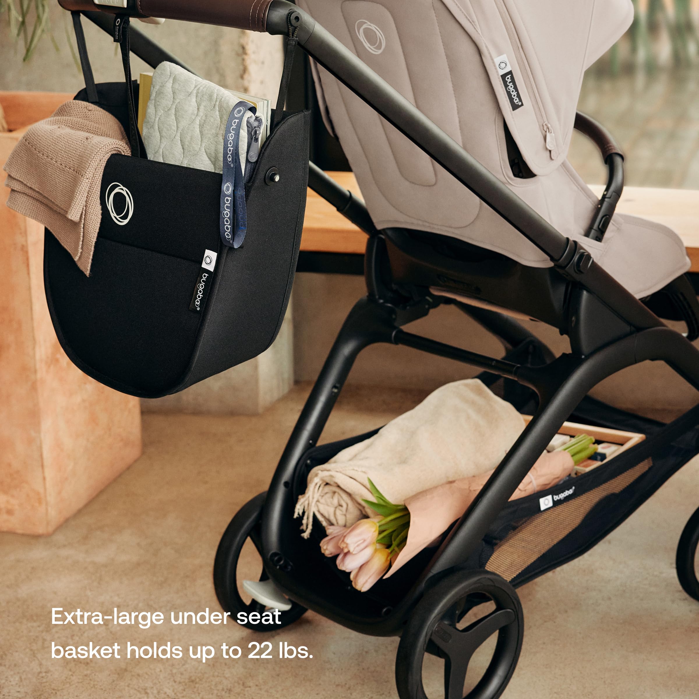 Bugaboo Dragonfly City Stroller - Lightweight Compact Baby Stroller with One Hand Easy Fold in Any Position, Full Suspension, XL Underseat Basket - Midnight Black