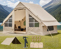 4-6 Person Inflatable Camping Tent, 9.8 * 7.2 FT Glamping Inflatable Tents with LargeTarps,2025 Update Zipper Door Easy Setup Blow Up Tents for Camping