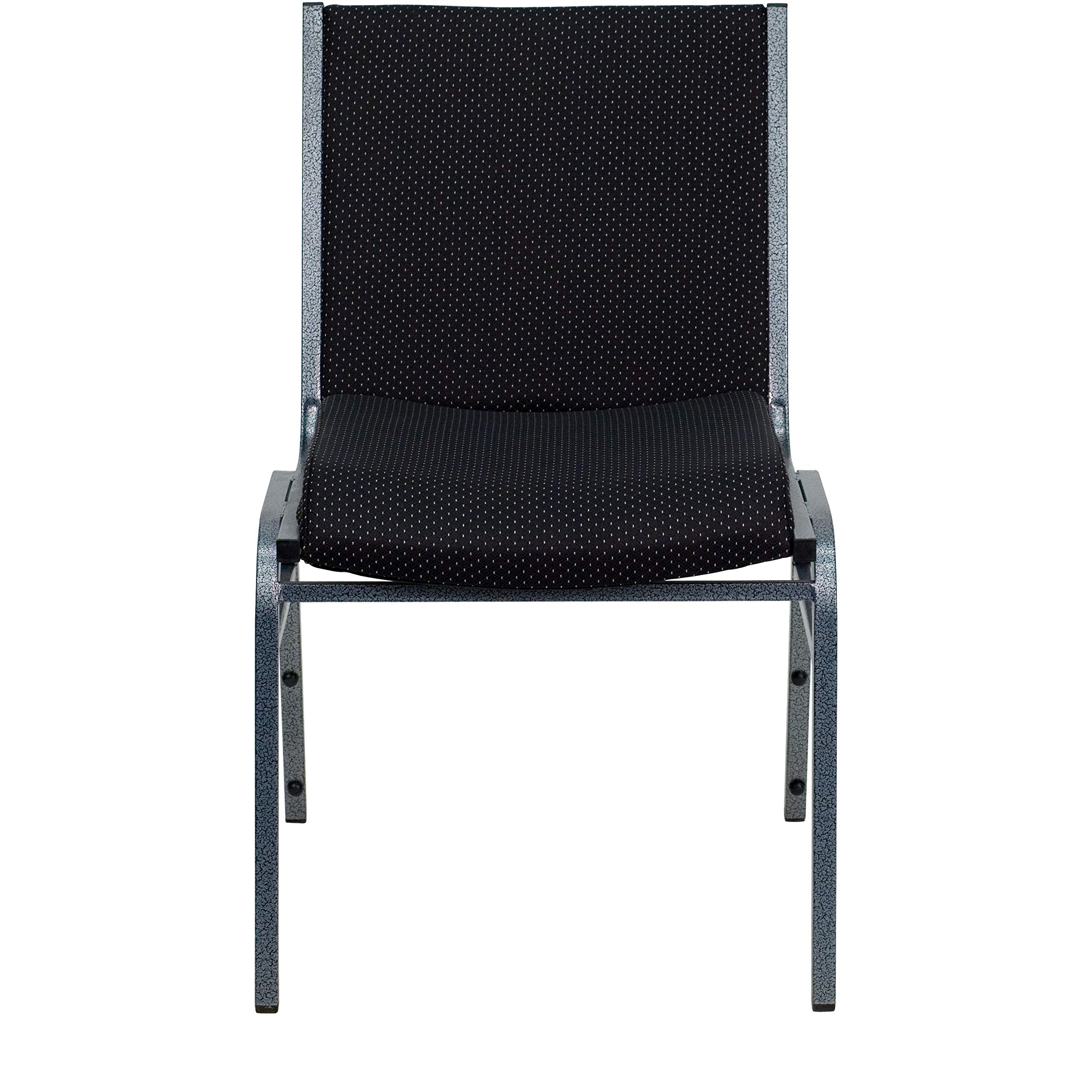 Flash Furniture 4 Pack HERCULES Series Heavy Duty Black Dot Fabric Stack Chair