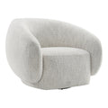 Furniture of America Corra Modern Boucle 41.7-inch Swivel Chair with 360-degree Swivel Base, Sloped Curved Backrest and Armrest for Living Room, Office, Beige