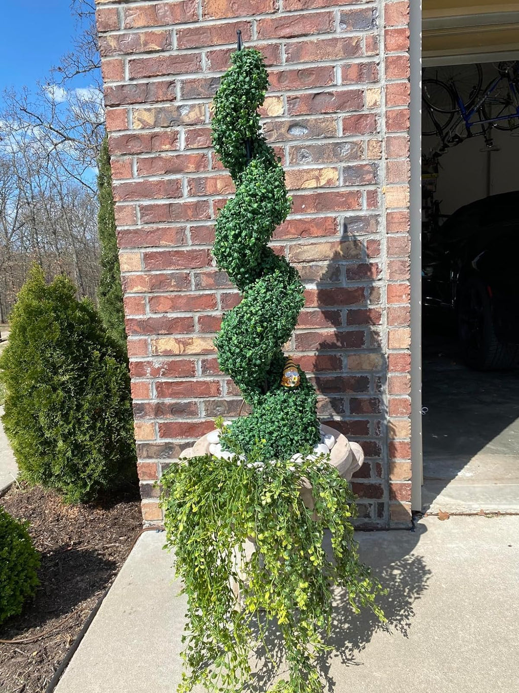 5' Artificial Cypress Spiral Boxwood Topiaries Tree in Plastic Pot Outdoor and Indoor Home Decor (2 Pack)