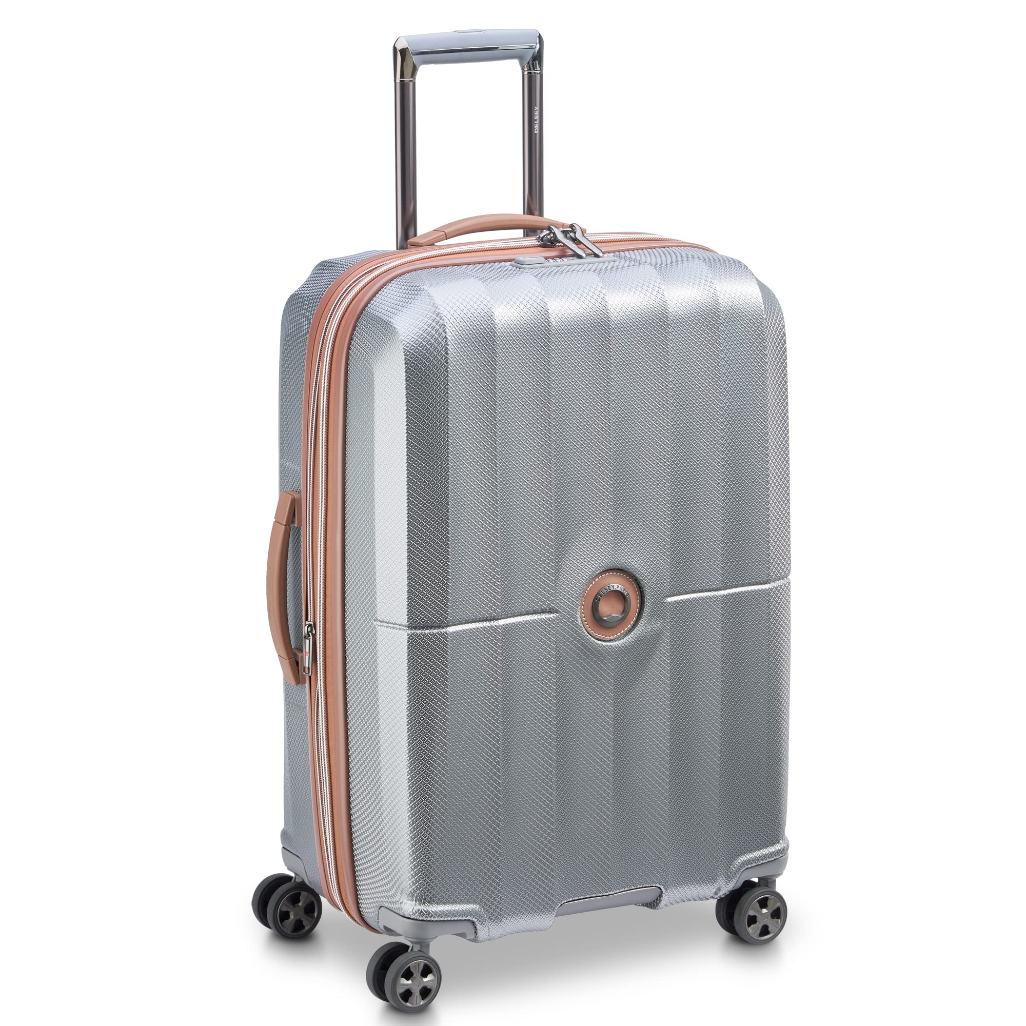 DELSEY PARIS St. Tropez Hardside Expandable Luggage with Spinner Wheels, Graphite, Checked-Medium 24 Inch