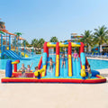 14.3FT Oxford Inflatable Water Slide Family Version Water Park Built in Reservoir Slide Sprinkler Rock Climbing Summer Carnival Pool Party Easy Setup & Storage（Include Blower）