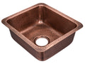 Monarch Abode Kitchen & Bar Sink – 17-inch Highball Dual Mount Drop in Kitchen Sink, Hand Hammered Pure Copper Sinks, Drop in Bar Sinks or Undermount, Deep Single Rectangular Bowl