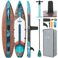 ZLX 11'6" Extra Wide Inflatable Paddle Board, Touring Stand Up Paddleboard, Fast-Tracking SUP for Long-Distance, Stable Center Fin, Portable Backpack & Accessories for Adults, 500lb/3 People/Family