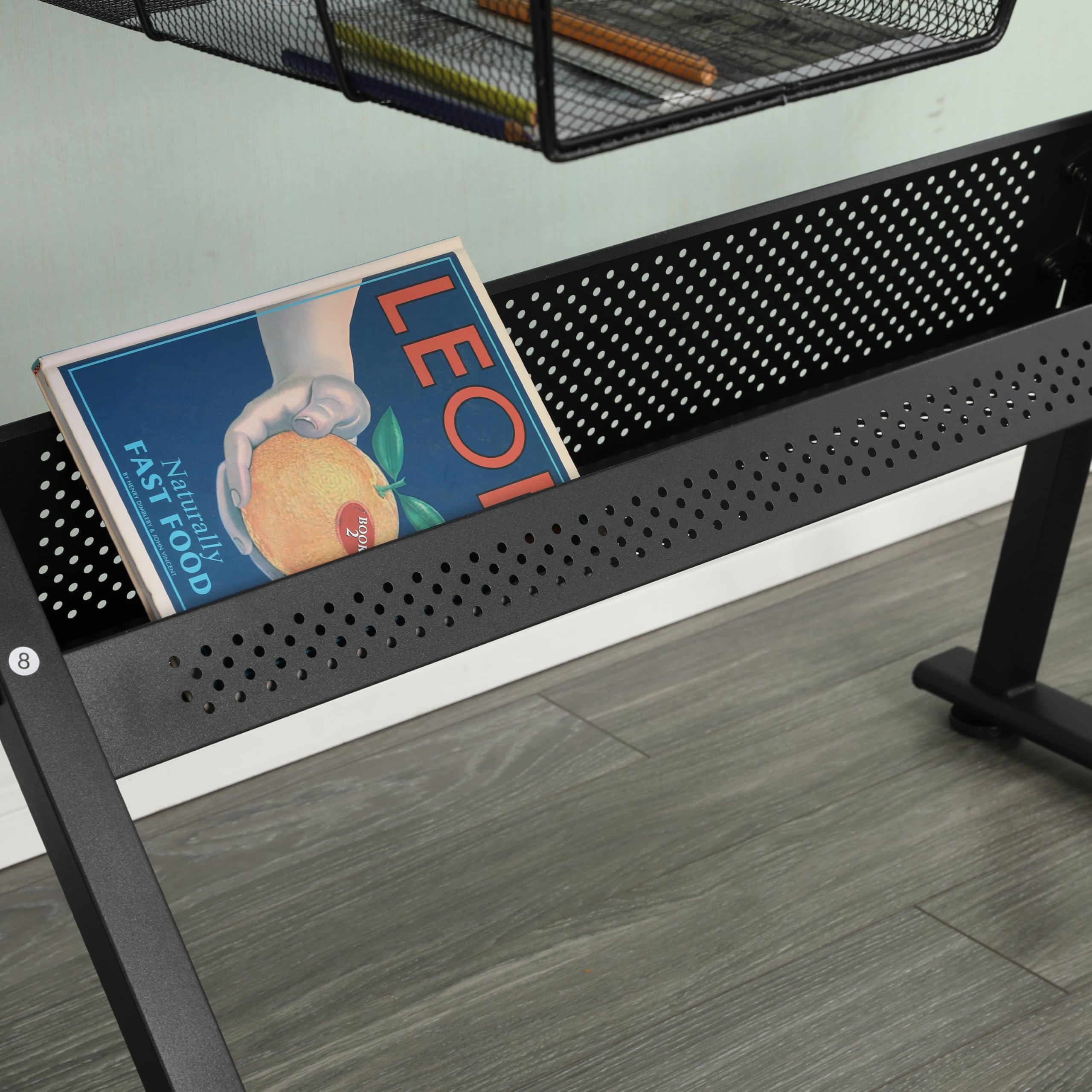 Gecheer Black Adjustable Tempered Glass Drafting Table with Chair, 0-75° Tilt Desktop, 5mm Thick, Two Metal Drawers & Side Storage Strips, Height & Angle Adjustable for Uneven Floors