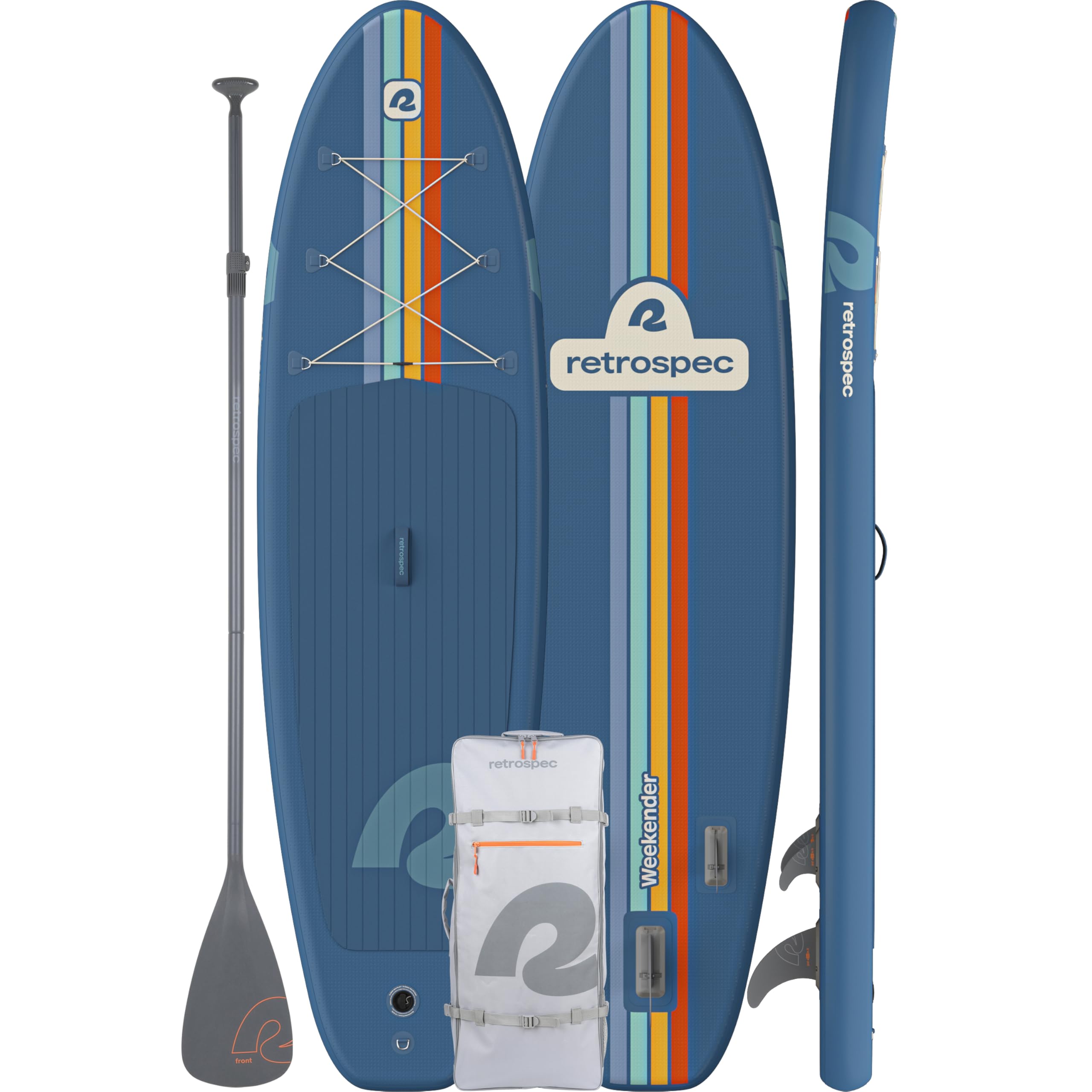 Retrospec Weekender Inflatable Paddle Board with Beach Accessories - 10'6" X 32in SUP Board, Textured Deck Pad, Pump & Travel Bag - Lightweight iSUP