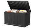 Skepphlay 230 Gallon Deck Box Large Outdoor Storage Box, Black Waterproof Deck Storage Bench, 440 lbs Load Capacity Outdoor Storage Bin for Garden, Patio, Pool, Boat