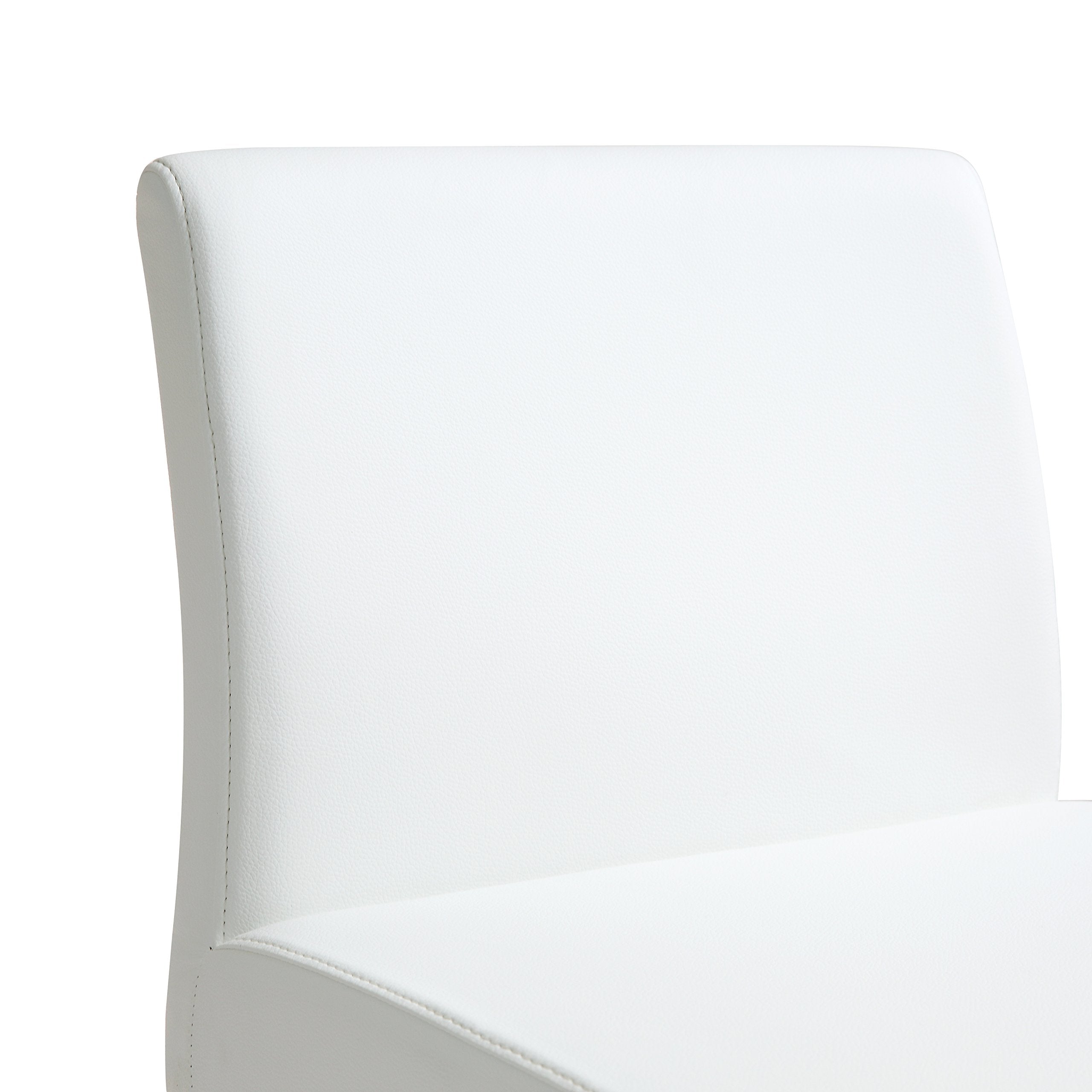 Tov Furniture Denmark White Performance Vegan Leather and Stainless Steel Counter Stool - Set of 2