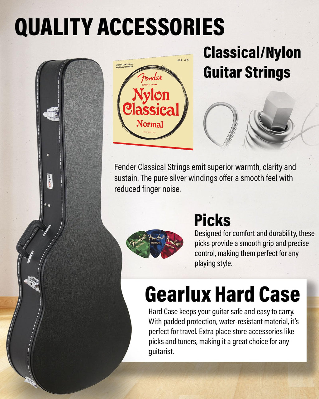 Ibanez TOD10N Tim Henson Nylon Acoustic-Electric Guitar - Transparent Black Flat Bundle with Case, Tuner, Strap, Strings, Picks, Austin Bazaar Instructional DVD, and Polishing Cloth