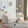 Christopher Knight Home Audie Modern Minimalist Living Room Boucle Fabric Upholstered 3-Seater Sofa, Ergonomic Curved Lounge Couch Seating, Soft Padded Cushion,Wooden Frame,Bedroom/Home Office,Beige