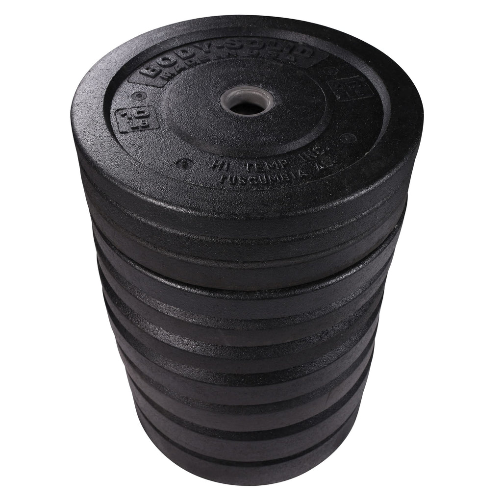 Body-Solid Rubber (OBPH260) Coated Olympic Weight Plate with Anti-Slip Grip - Perfect for Strength Training, Home Gym, and Barbell Workouts, 260lbs. Set
