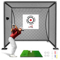 YUNIC Golf Driving Cage with Steel Frame, Golf Nets for Backyard Driving for Full Swing and Chipping Practice Indoor Outdoor (Black, 10'(W) x8'(H) x8'(D))