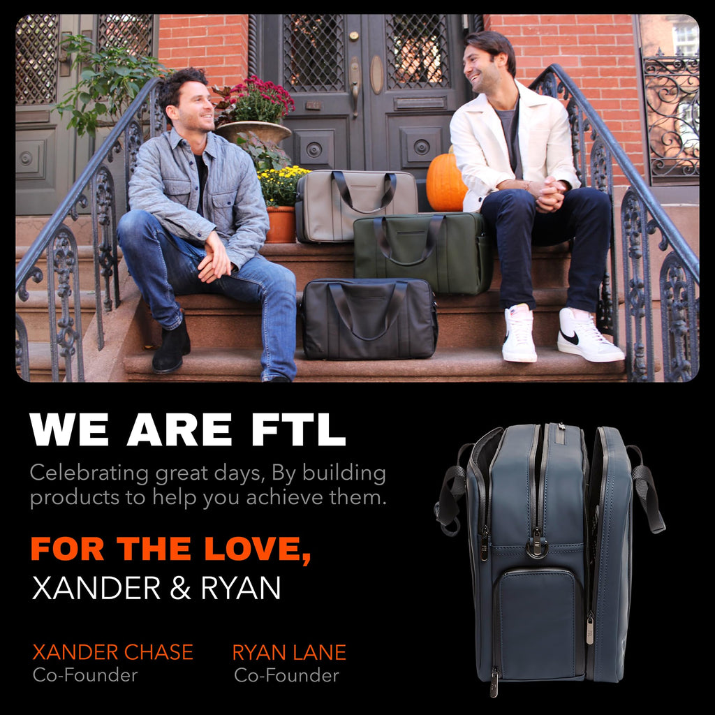 The FTL Pro Mens Travel Bag - 30L Premium Work to Gym Weekender Duffel with Garment Bag, Shoe Space & 18" Laptop Sleeve - Organized Athletic Business Carry On Hybrid, Fits Under Airplane Seat - Blue