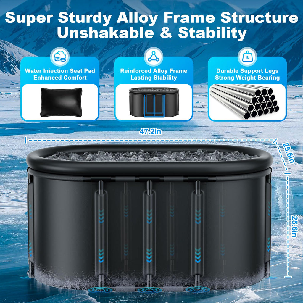 Cold Plunge Chiller & Ice Bath Tub Kit, 1/3HP Ice Bath Chiller with Built-in Pump & Filter, Large Touchscreen, 148gal XXL Cold Plunge Tub with Water Chiller for Outdoor Recovery Cold Therapy