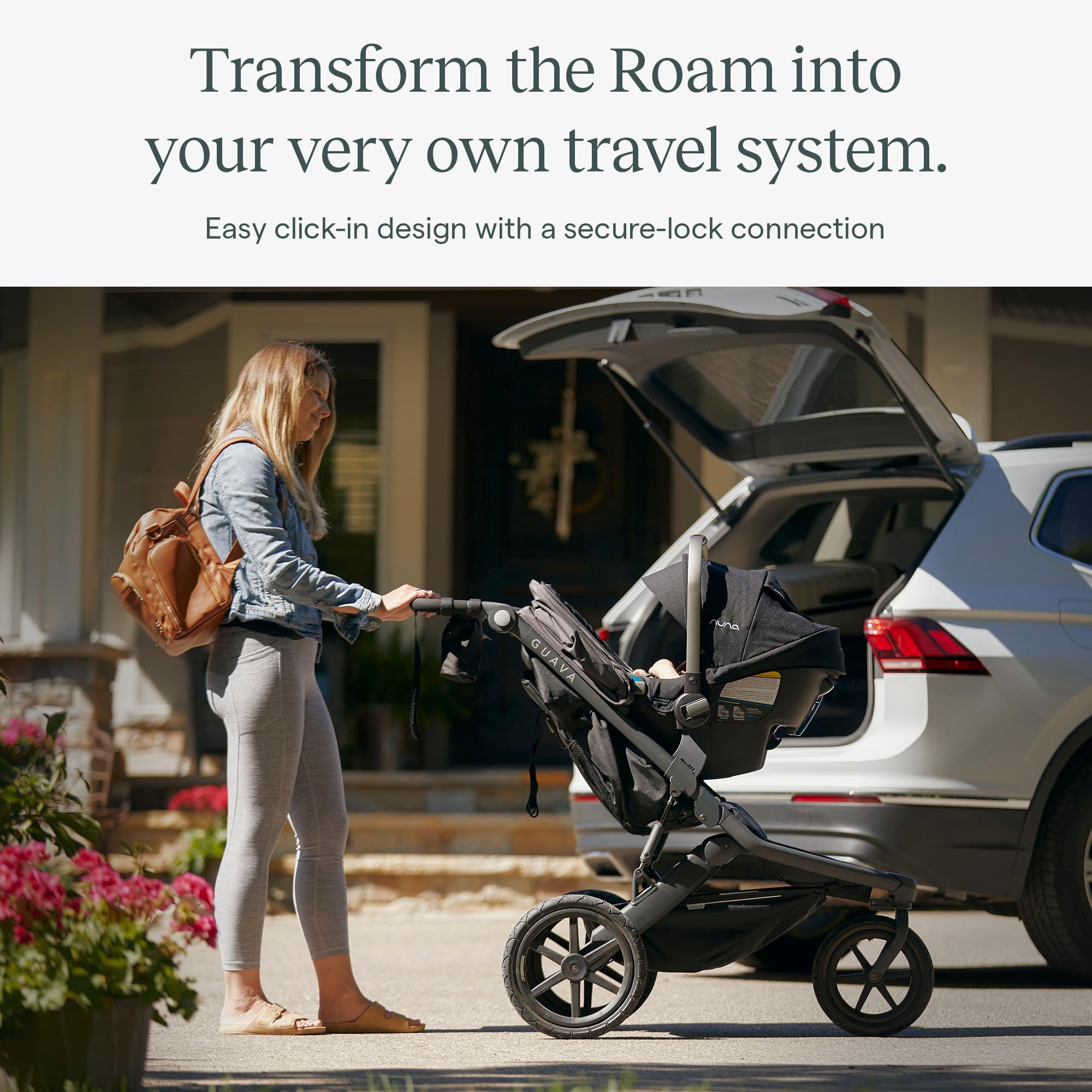 Guava Roam Jogging Stroller with 3D Nesting Fold | Compact-Folding Baby & Toddler Travel Stroller | All-Terrain Running Stroller | Portable Folding Stroller up to 60 lbs