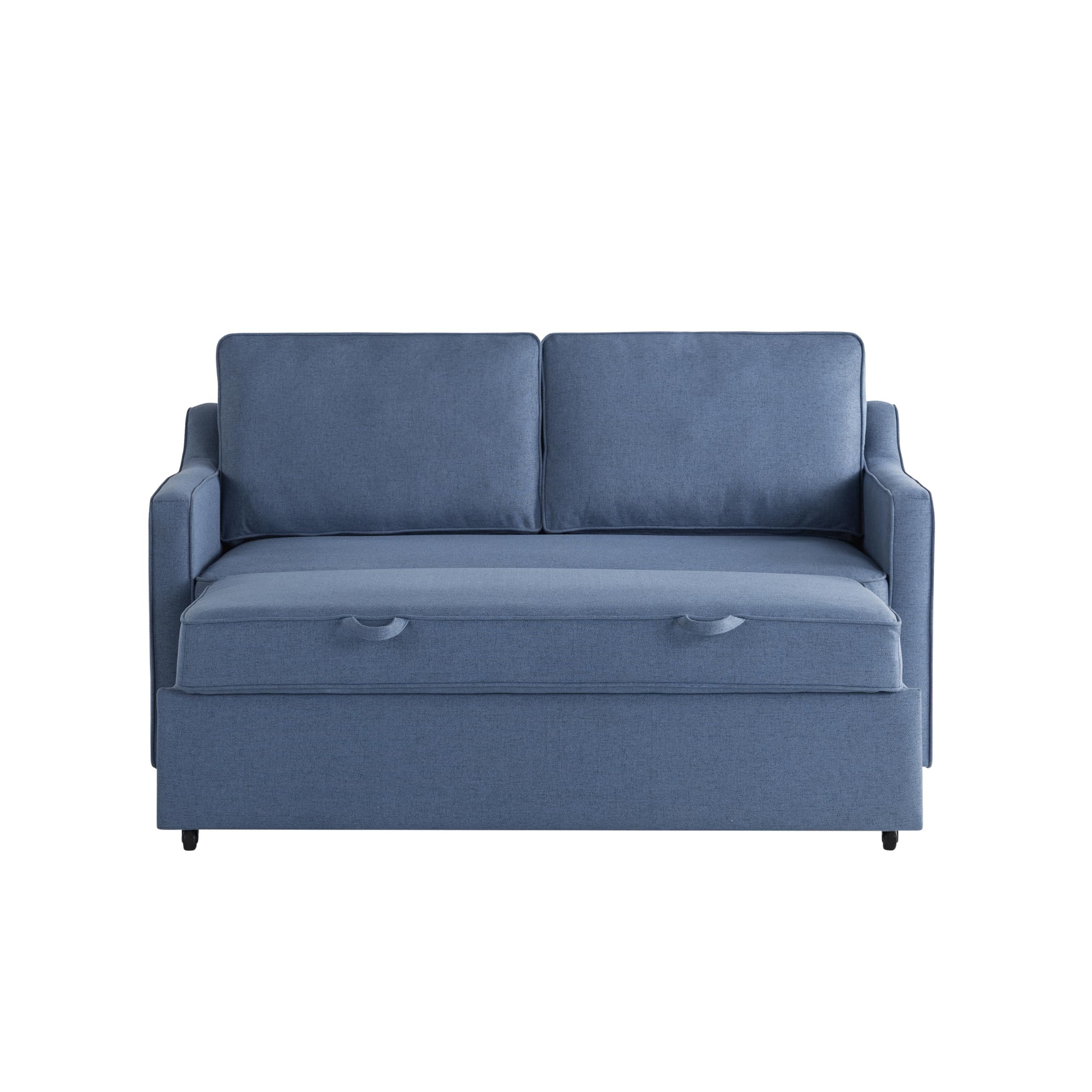 Serta® Corren 68.1" Queen Sized Convertible Sofa, Dream Coil® Comfort, Fingerguard® Pinch Point Protection, Sofa Chenille Fabric, Navy Blue