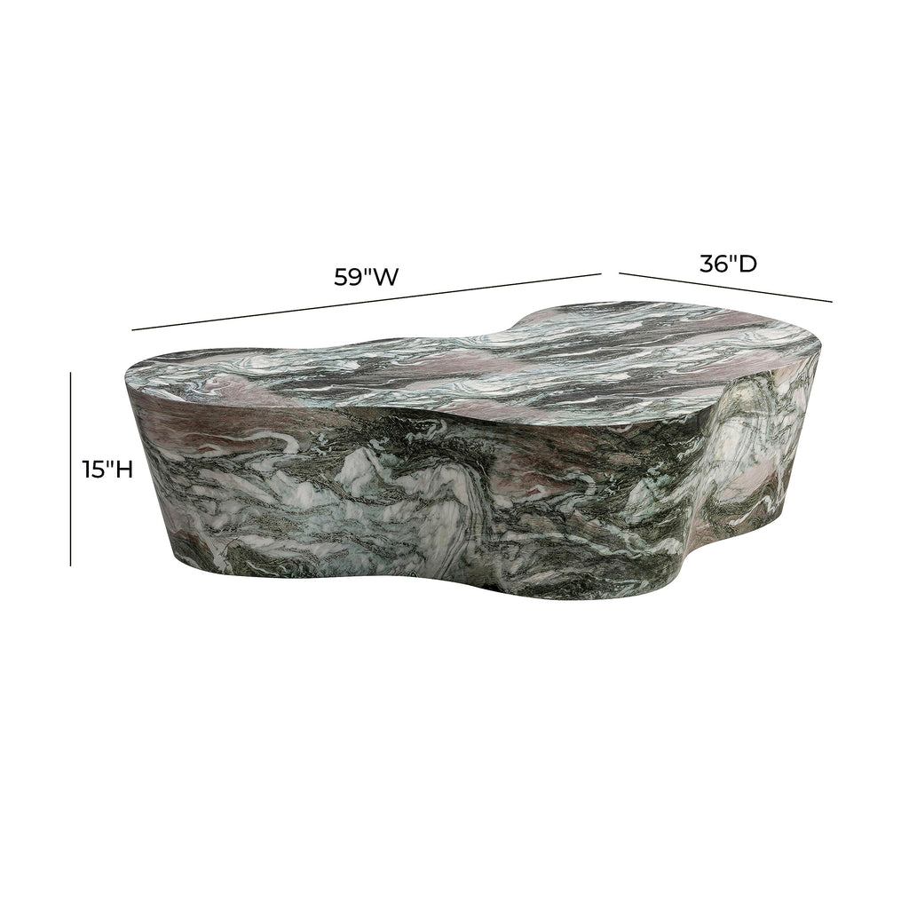Slab Grey/Blush Faux Marble Coffee Table