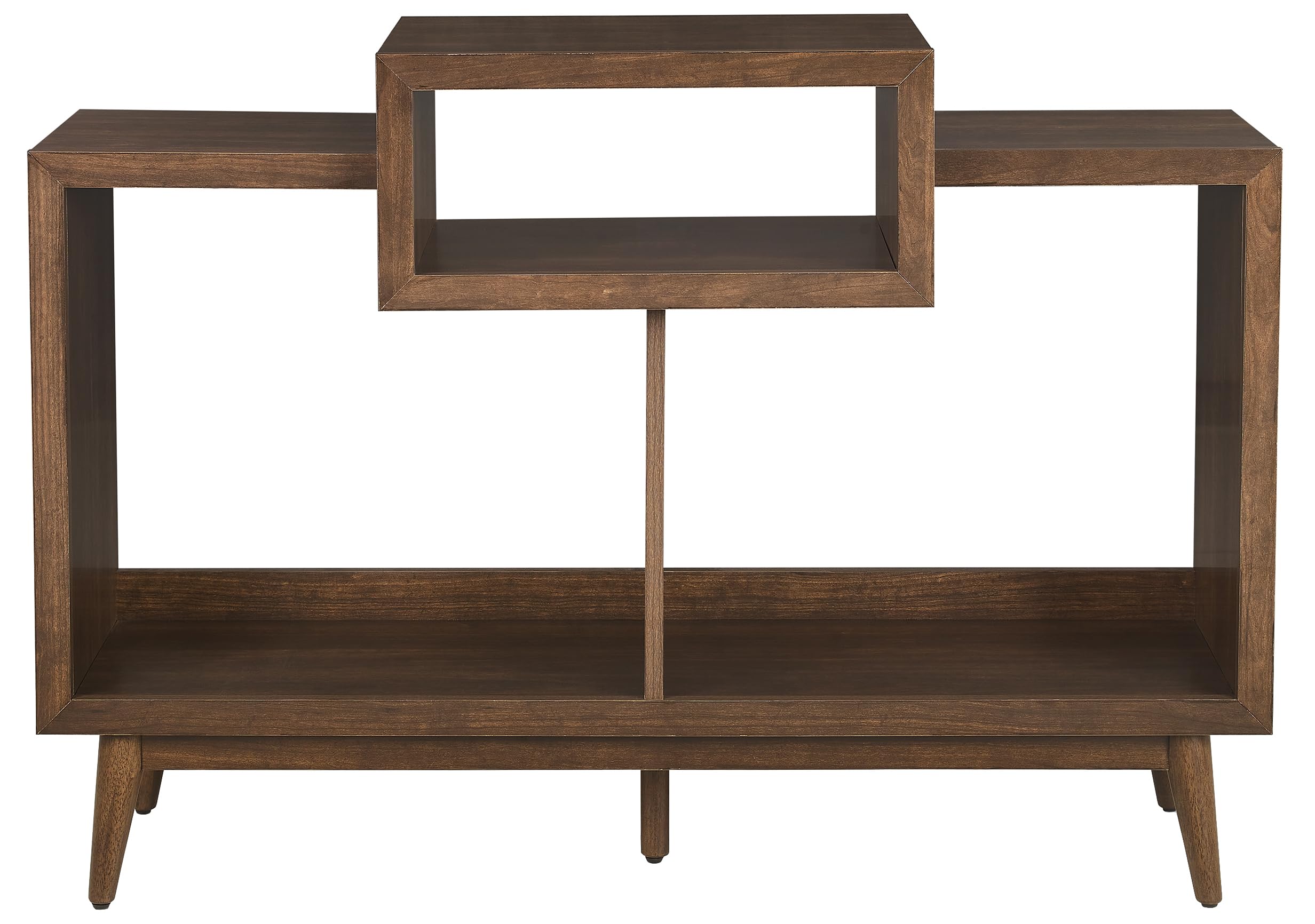 Crosley Furniture Nashville Mid Century Modern Console Record Player Stand, Stores Up to 220 Vinyl Records, Medium, Brown