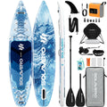 SOLAVERO Inflatable Stand Up Paddle Board, Adventure 12.5'×33" Extra Large SUP with Premium Accessories, Anti-Slip EVA Deck for Adults 600lb Capacity Upgraded Paddleboard for River, Ocean
