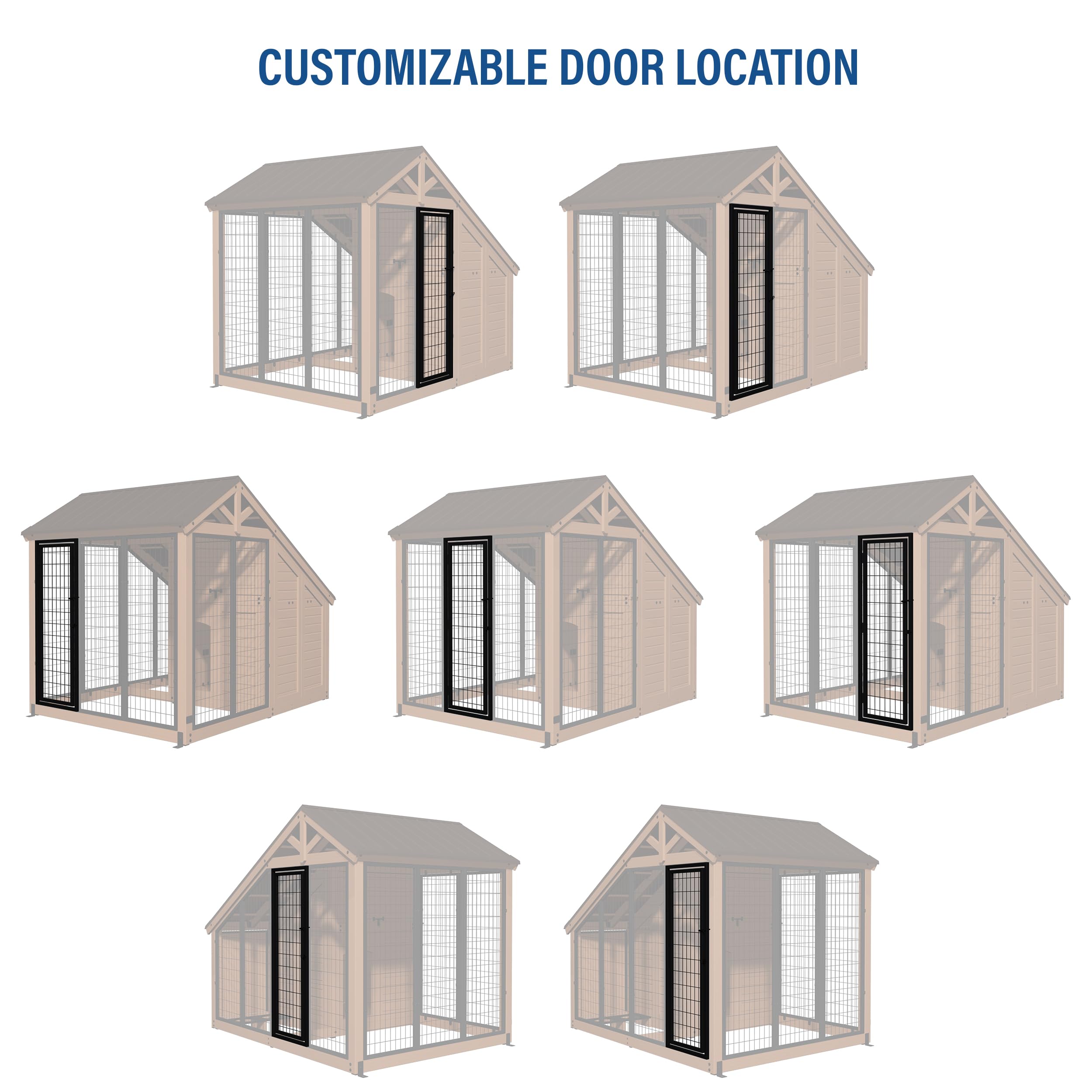 Backyard Discovery 7' x 5' Waggin' Retreat Cedar Wood Large Dog Kennel with Galvanized Steel Roof, Feeding Door, Doghouse Back Door, Water and Food Tray, Secure Lock Gate for Safe Outdoor Pet Shelter