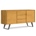 SIMPLIHOME Lowry 60 inch x 17 inch Rectangle Modern Industrial Sideboard Buffet in Oak Veneer for the Dining Room and Kitchen