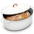 Great Jones Dutchess Cast Iron Dutch Oven Pot With Lid (Salt) - Large 6.75 Quart Size, Dual Handles - All Stovetop Safe - 500° Dutch Oven For Bread Baking | Dishwasher Friendly