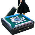 Automatic Mahjong Table, Portable Mahjong Table with 152 Magnetic Tiles incl. Joker Tiles, for Outdoor & Home Fun, Compatible with both Chinese and American Mahjong, Suitable for Mahjong Enthusiasts