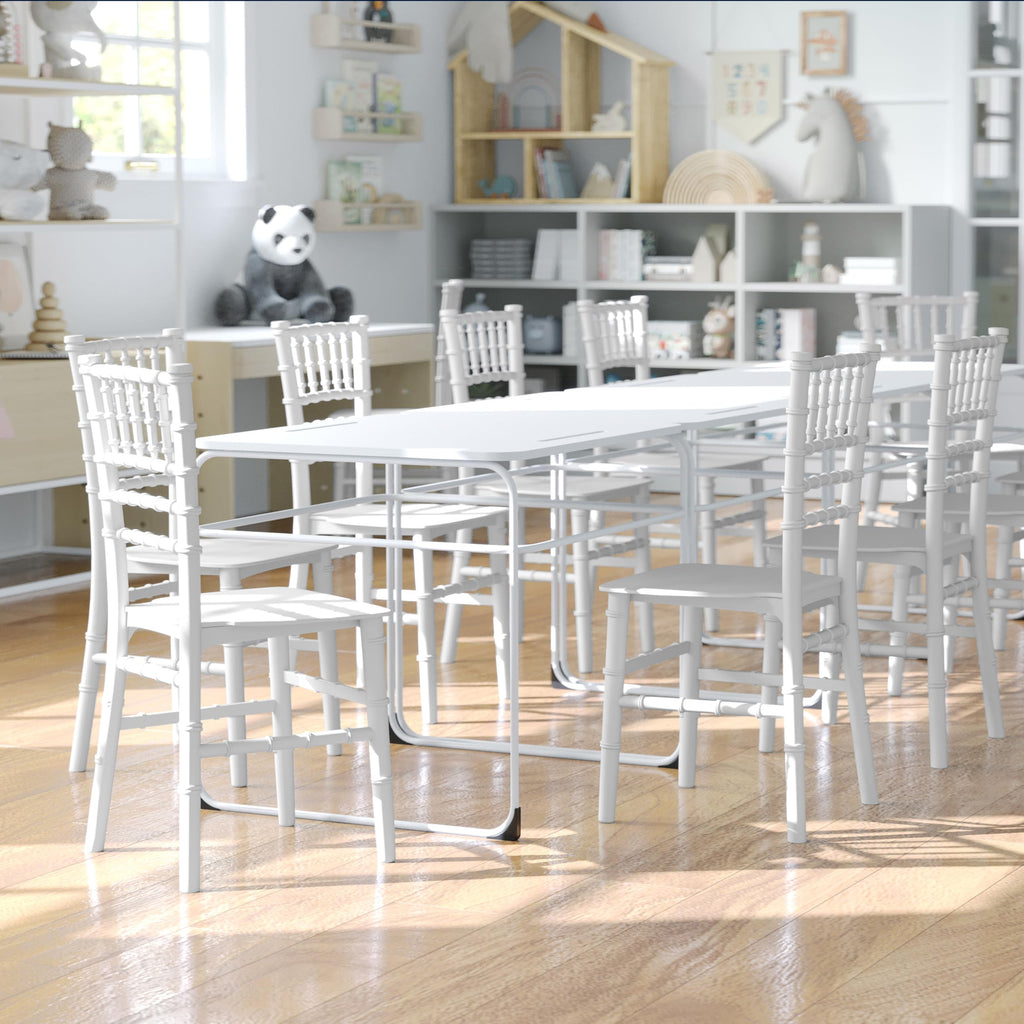 Flash Furniture Hercules Series Children's Resin Event Chairs, Commercial/Residential All Occasion Chairs for Kids, 330 lb. Static Weight Capacity, Set of 10, White