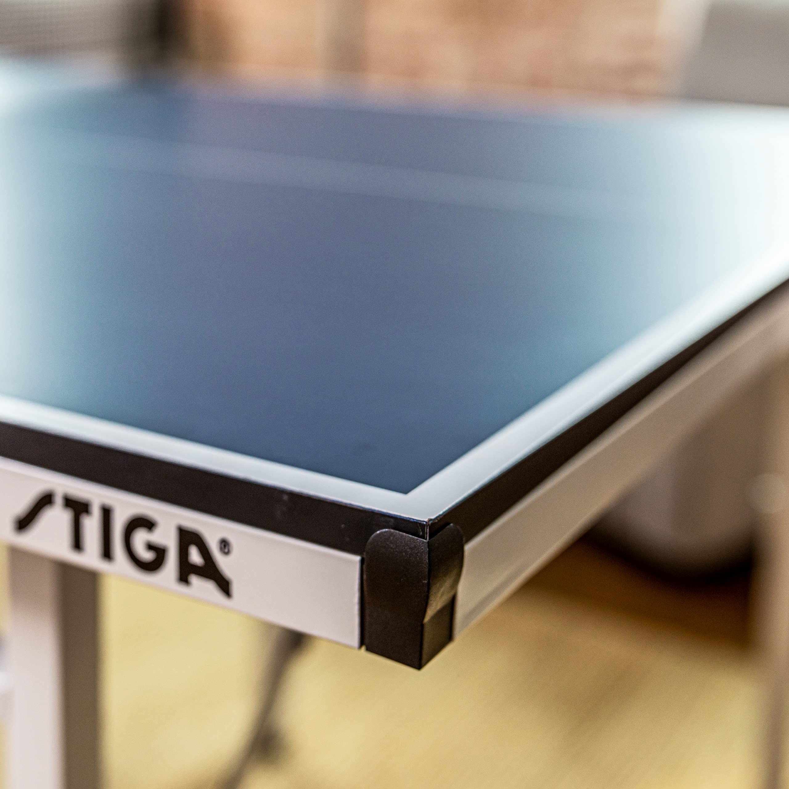 STIGA Space Saver - Mid-Size Portable Table Tennis Table - Compact Storage Fits in Most Closets – Includes Ping-Pong Net & Post - No Assembly Required