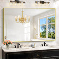 KOCUUY Large Gold Bathroom Mirror, 60x40 Inch Rectangular Mirror for Bathroom Sink, Oversized Wall Mirror with Metal Gold Frame for Living Room, Farmhouse, Entryway, Hang Horizontal/Vertical