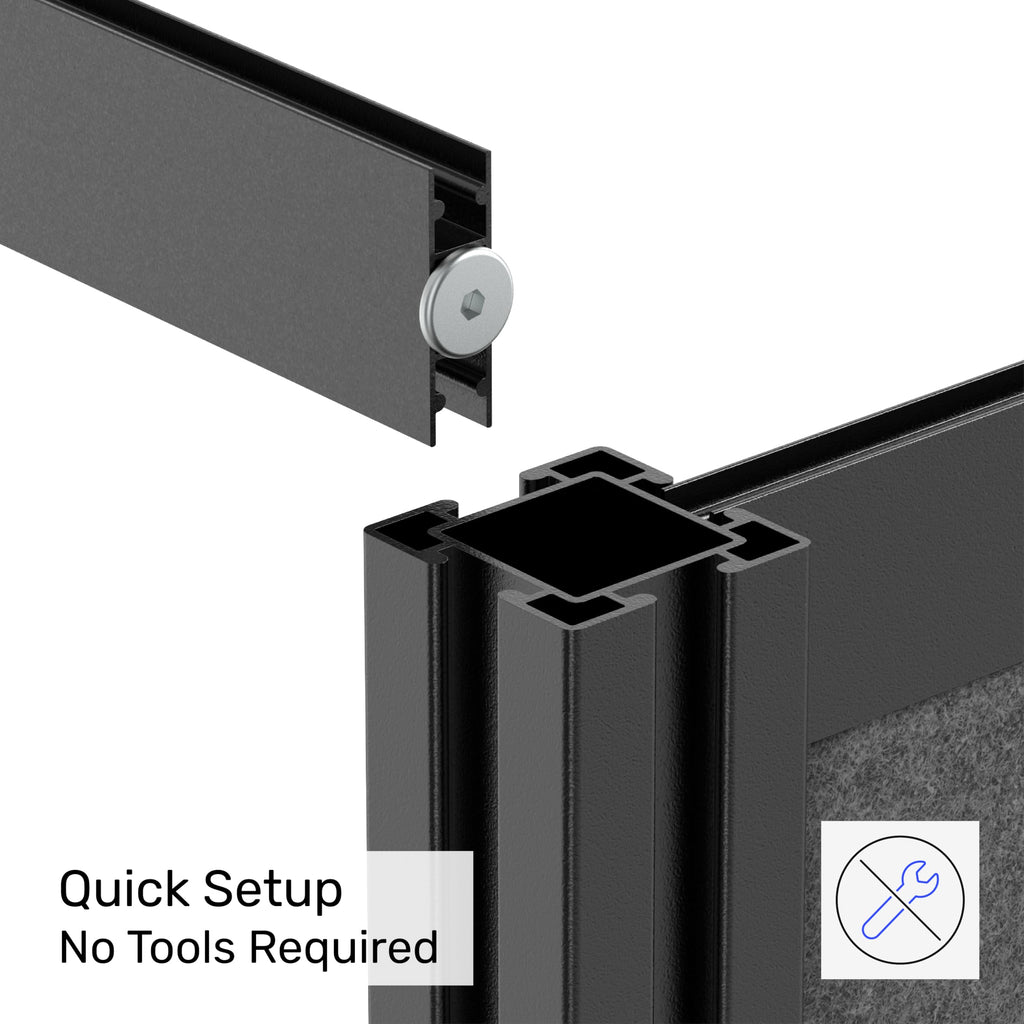 Workflow Modular Wall | Room Divider with Whiteboard, Sound Dampening, & Frosted Acrylic Panels | Expandable Office Partition for Privacy & Stability (70" x 48")