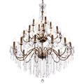 Wellmet Black Chandelier Light Fixture, Luxury Maria Theresa Crystal Chandeliers for High Ceiling Foyer, 24 Lights Hanging Pendant Light for Living Room EntryWay Hall Staircase Large 35.66" (Bronze)