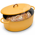 Great Jones Dutchess Cast Iron Dutch Oven Pot With Lid (Mustard) - Large 6.75 Quart Size, Dual Handles - All Stovetop Safe - 500° Dutch Oven For Bread Baking | Dishwasher Friendly