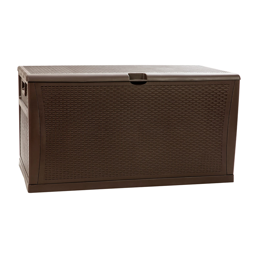 Flash Furniture 120 Gallon Plastic Deck Box - All-Weather Patio Storage and Organization for Throw Pillows, Pool Toys or Garden Tools