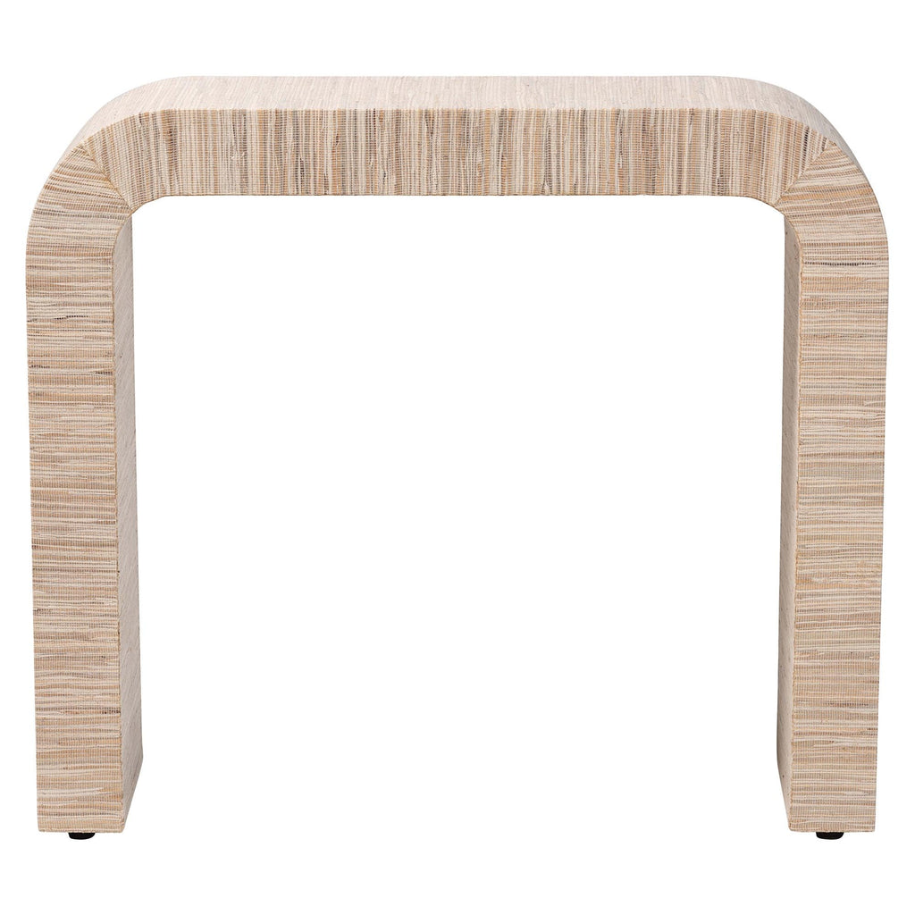 bali & pari Yareli Bohemian Woven Natural Grasscloth Console Table