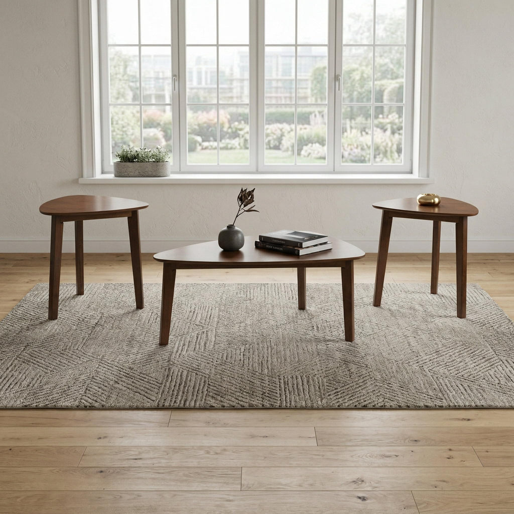 Signature Design by Ashley Lyncott Mid-Century Modern Table, Set of 3, Medium Brown