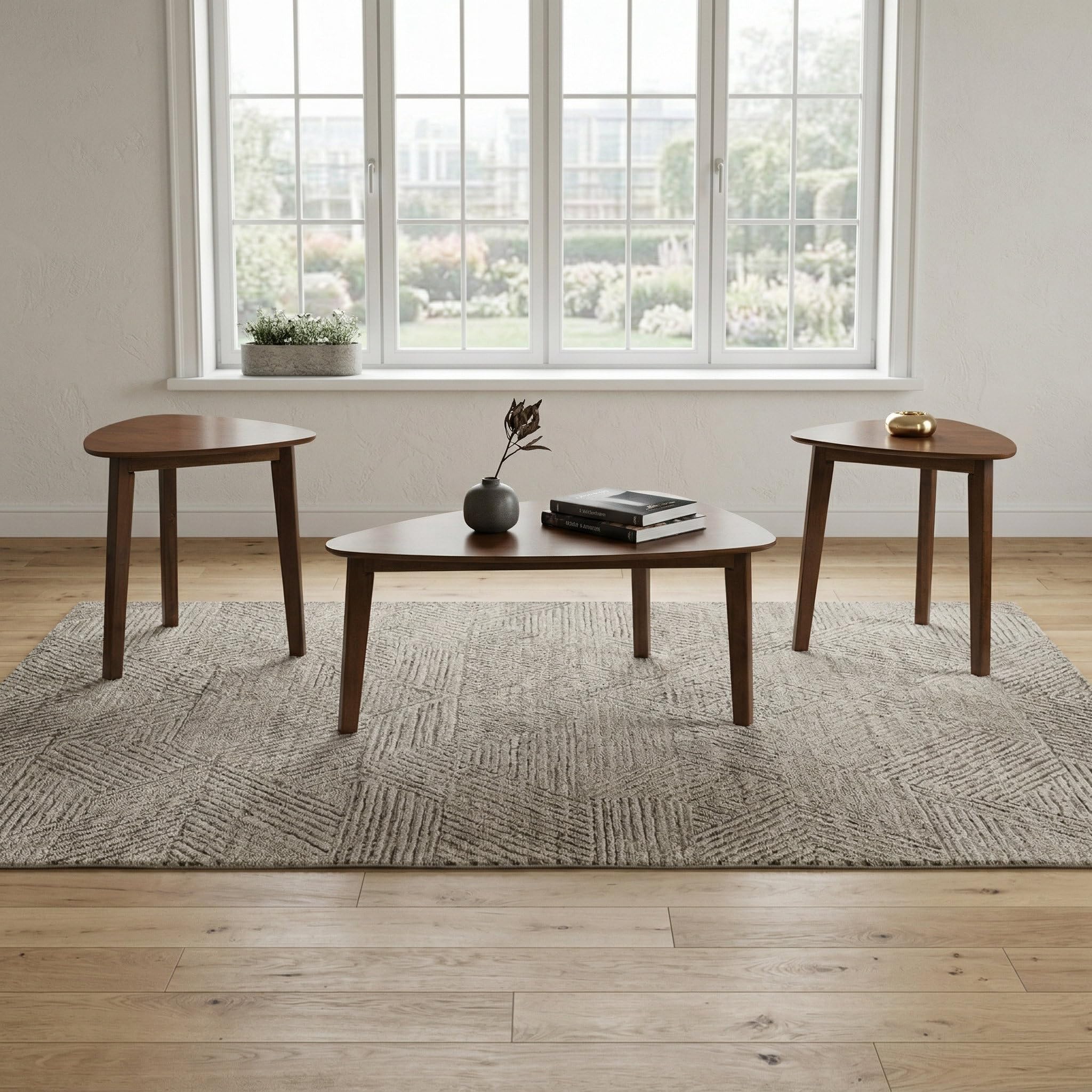 Signature Design by Ashley Lyncott Mid-Century Modern Table, Set of 3, Medium Brown