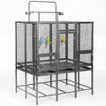 44" W x 65" H Large Bird Cage with Detachable Playtop – Heavy Duty Carbon Steel Flight Cage for Cockatiels, Parakeets, Conures & Lovebirds (Indoor & Outdoor Use)