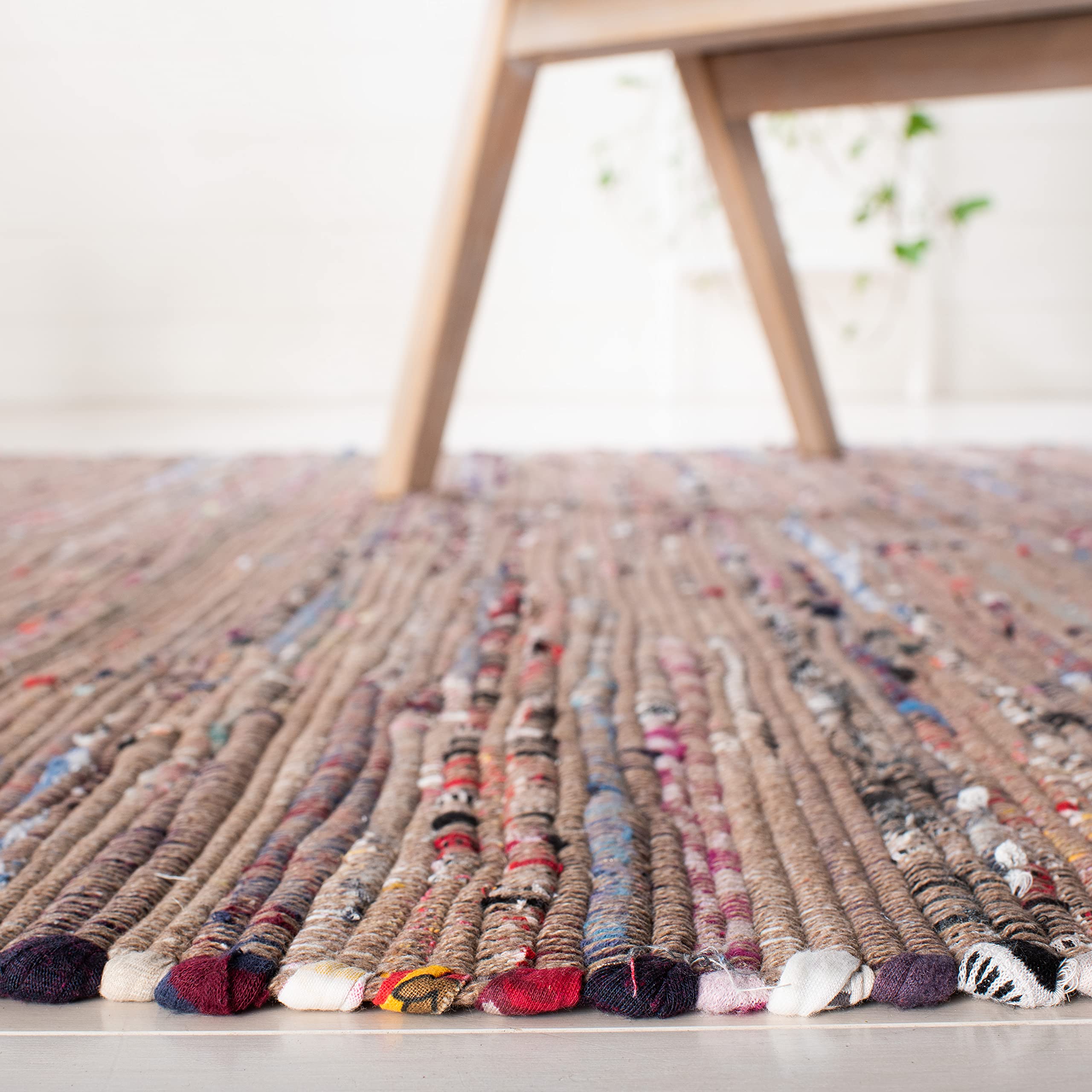 SAFAVIEH Rag Rug Collection X-Large Area Rug - 11' x 15', Rust & Multi, Handmade Boho Stripe Cotton, Ideal for High Traffic Areas in Living Room, Bedroom (RAR121E)
