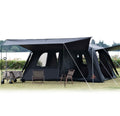 KTT Extra Large Tent 12 Person,Family Cabin Tents,Awning,2 Rooms,4 Doors and 4 Windows with Mesh,Straight Wall,Waterproof,Double Layer,Big Tent for Outdoor,Picnic,Camping,Family Gathering(Black)