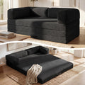 Erament Convertible Sofa Bed, Tri-Folding Mattress Queen Futon Couch Bed, Boneless Sleeper Couch Bed with Removable Armrests & Washable Cover for Guest Room, Living Room, Queen, Black