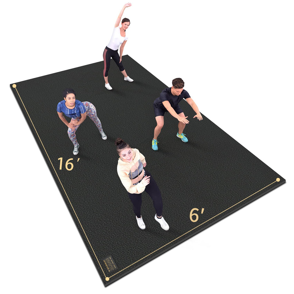 GXMMAT Extra Large Exercise Mat 16'x6'/12'x6'/10'x6'/8'x6'(7mm), Extra Wide Workout Mats for Home Gym Flooring, Non-Slip Thick Durable Cardio Mat for MMA,Plyo,Jump Rope,Weights,Fitness,Shoe-Friendly