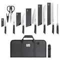 Cangshan HELENA Series German Steel Forged BBQ Knife Set (Black, 9-Piece Bag Set)