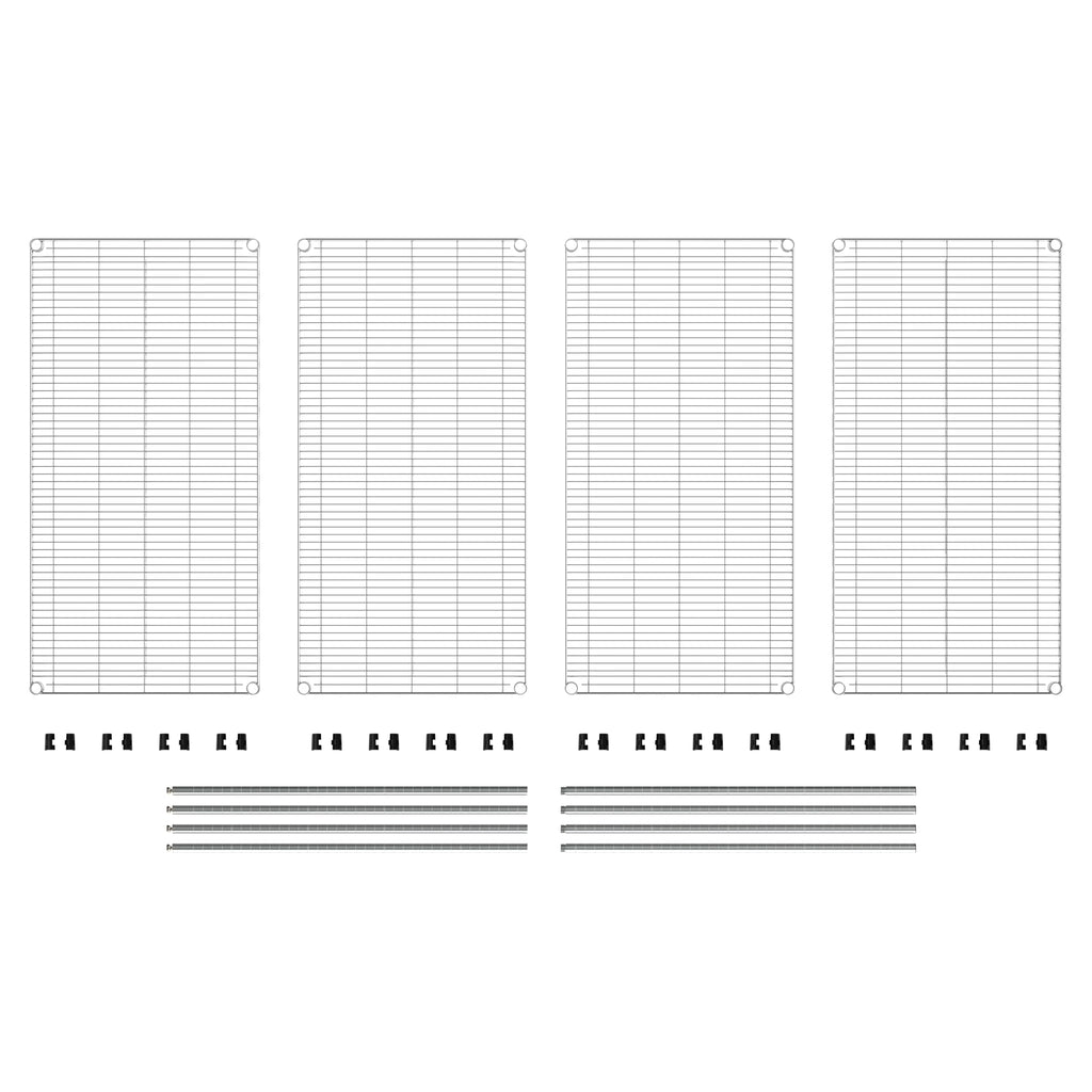 Metro EZ2448NC-4 Super Erecta Industrial Wire Shelving 4-Shelf Convenience Pak, Chrome, 24" x 48" x 74.5"