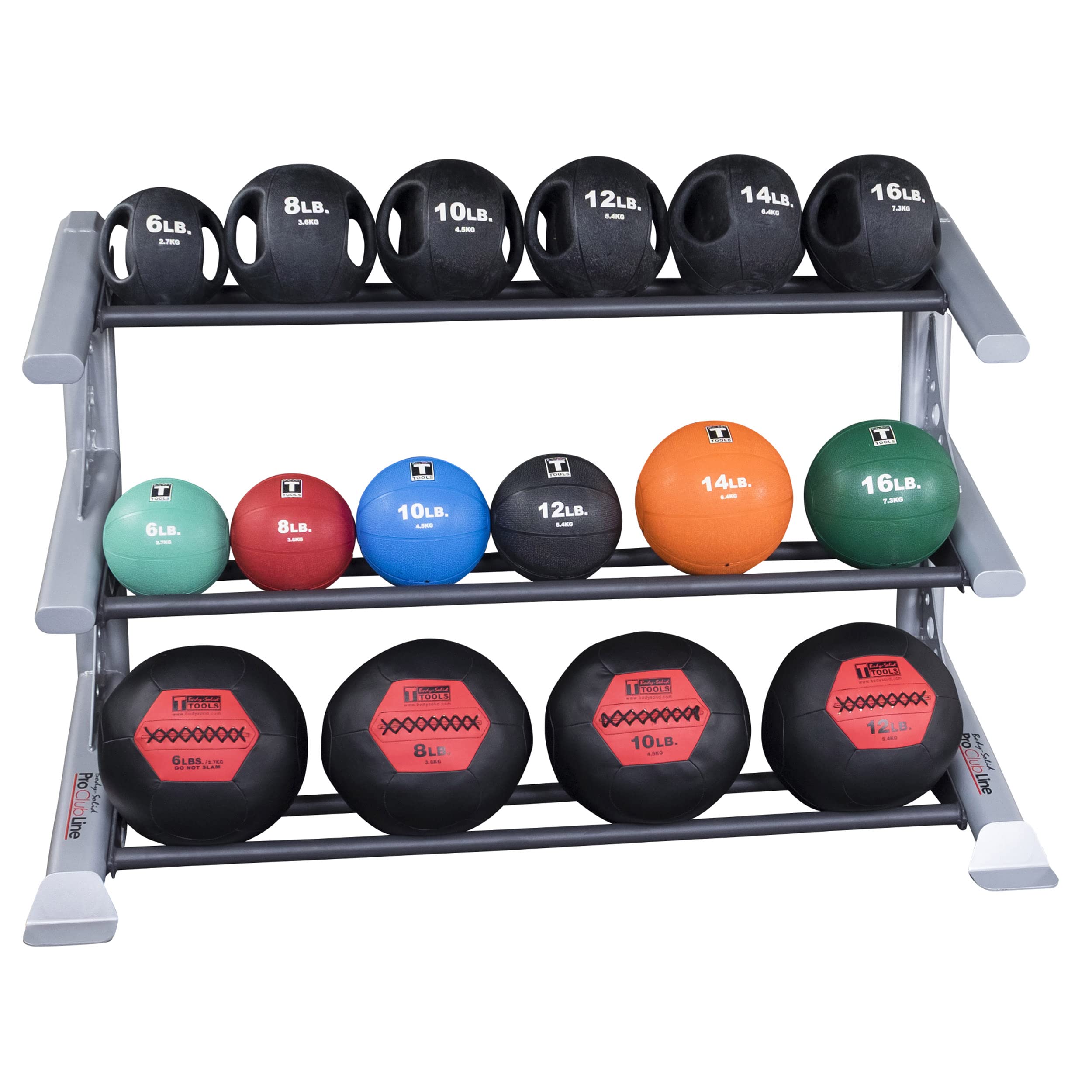 Body-Solid (SDKR1000MB) Pro ClubLine Storage Rack for Dumbbells, Kettlebells and Medicine Balls, Commercial and Home Gym Weight Rack