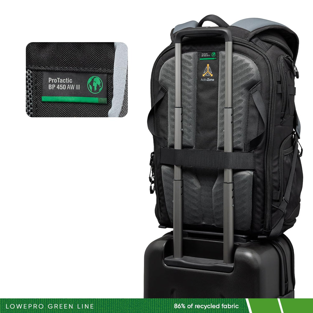 Lowepro ProTactic BP 450 AW III Camera Backpack, 4-point Access, Professional Camera Bag, DSLR/Drones/Mirrorless, Up to 16" Laptop, Rain Cover, for Photographer,Videographer, Volume 28L