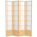 Oriental Furniture 7 ft. Tall Double Cross Shoji Screen - Natural - 4 Panels