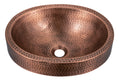 Monarch Abode Bathroom Sink – 17-Inch Oval Skirted Drop In Bathroom Sink, Top Mount Hand Hammered Pure Copper Vanity Sinks for Countertop, Powder Room or Restroom, Drop in Sinks for Bathrooms