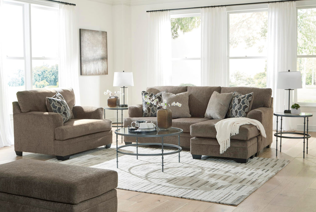 Signature Design by Ashley Stonemeade Modern Ottoman with Foam Cushion, Grayish Brown